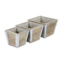 Load image into Gallery viewer, Square Planter Boxes (Set of 3) - Natural / Silver