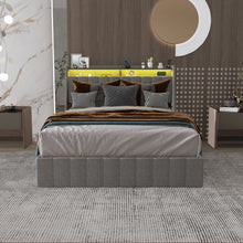 Load image into Gallery viewer, Bed With LED Lights, 4 Drawers, Winged Headboard Upholstered