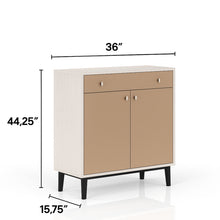 Load image into Gallery viewer, Contemporary Bar Cabinet With Large Storage - White / Pecan