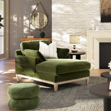 Load image into Gallery viewer, Pasadena - Modern Farmhouse Chaise Lounge Chair - Olive Green