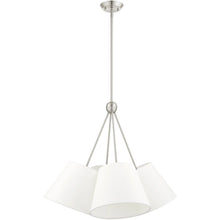 Load image into Gallery viewer, 26'' Four Light Dimmable Chandelier With Shades - Nickel