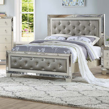Load image into Gallery viewer, Glamorous Tufted Headboard Bed With Mirror Trim