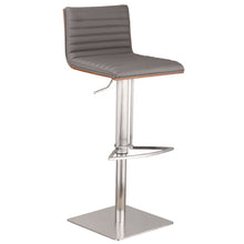 Load image into Gallery viewer, 32" Swivel Low Back Adjustable Height Bar Chair - Gray / Silver