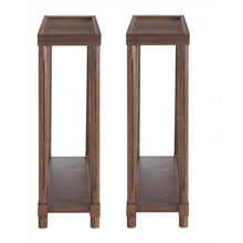 Load image into Gallery viewer, Wood Rectangular End Tables With Shelf (Set of 2) - Brown