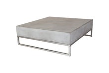 Load image into Gallery viewer, Modern Square Concrete And Steel Coffee Table - Dark Gray