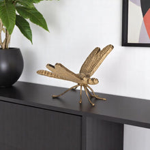 Load image into Gallery viewer, Dragonfly Figurine - Antiqued Gold