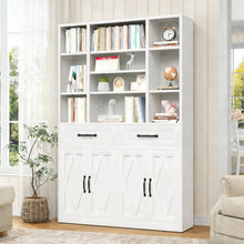 Load image into Gallery viewer, Industrial Bookcase Tall With Adjustable Shelves, Drawers & Doors