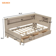 Load image into Gallery viewer, Daybed With Storage Shelves And 3 Drawers