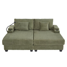 Load image into Gallery viewer, Modern Chaise Sofa With Adjustable Backrest, Cup Holders, Phone Holder & Storage Compartments For Living Room