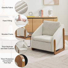 Load image into Gallery viewer, Modern Upholstered Armchair With Wooden Side Frame