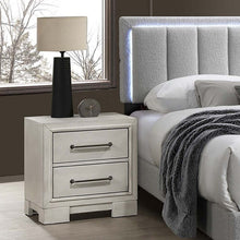Load image into Gallery viewer, Nightstand With Square Legs And Sleek Handles - Antique White