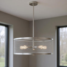 Load image into Gallery viewer, 18'' Five Light Dimmable Chandelier With Shades - Nickel