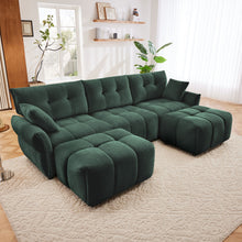 Load image into Gallery viewer, Sofa Set With Ottoman And Pillows, Textured, High Resilience Cushions