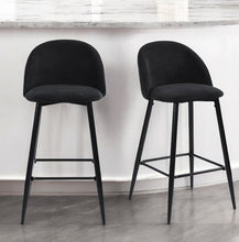 Load image into Gallery viewer, Steel Low Back Counter Height Bar Chairs (Set of 2) - Blue / Black