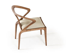 Load image into Gallery viewer, Upholstered Faux Leather Curved Back Dining Arm Chair - Brown / White
