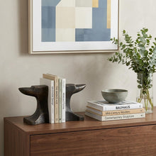 Load image into Gallery viewer, Poly Decorative Bookends (Set of 2) - Black / Gold
