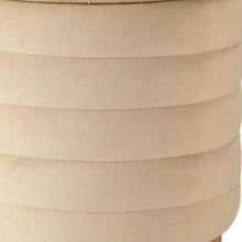 Load image into Gallery viewer, Tufted Cylinder Storage Ottoman - Beige / Natural