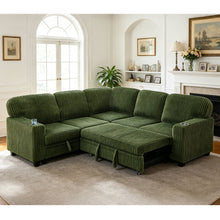 Load image into Gallery viewer, L-Shaped Sofa With Pull Out Sofa Bed With USB