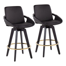 Load image into Gallery viewer, Cosmo - Contemporary Fixed Height Counter Stool With Swivel With Round Footrest (Set of 2)