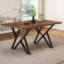 Load image into Gallery viewer, Industrial Style Indoor Dining Table With Metal Legs - Walnut / Black