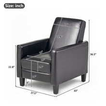 Load image into Gallery viewer, Upholstered Push Back Recliner Chair For Living Room