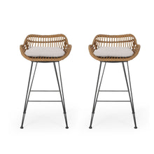 Load image into Gallery viewer, Outdoor Rattan Bar Chair With Metal Legs