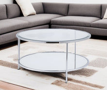 Load image into Gallery viewer, Glass Metal Round Mirrored Coffee Table - Chrome