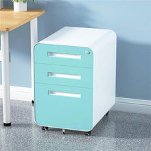 Load image into Gallery viewer, 3 Drawer Mobile File Cabinet Under Desk Office, Simple Style Versatile Storage Cabinet For Legal / Letter / A4 Files, 5 Wheel Design Anti-Tilting Cold Rolled Steel Waterproof Moisture-Proof