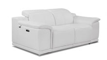 Load image into Gallery viewer, Italian Leather, Power Reclining Loveseat - White / Silver