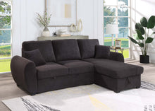 Load image into Gallery viewer, Veronica - Reversible Sleeper Sectional Sofa With Storage Chaise - Black