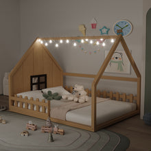 Load image into Gallery viewer, House Bed With Window And Fence