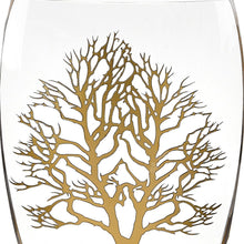 Load image into Gallery viewer, Tree Of Life Oval Free Table Vase - Clear / Gold