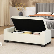 Load image into Gallery viewer, Textured Fabric Ottoman Bench With Hinged Lid