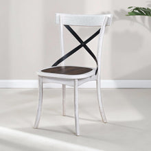 Load image into Gallery viewer, 2 Pieces Set Dining Side Chair Rustic Modern Farmhouse Design Retro Design With Metal X Design - Antique Dark Oak / Antique White