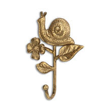 Load image into Gallery viewer, 5" Cast Iron Snail Wall Hook - Gold