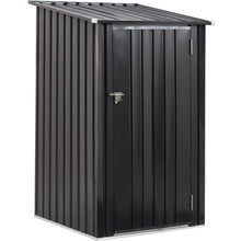 Load image into Gallery viewer, Outdoor Storage Shed, Metal Steel Garden Shed With Single Lockable Door, Small Shed Outdoor Steel Utility Tool Shed For Backyard Patio Garden Lawn - Black