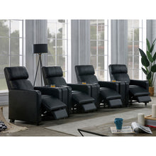 Load image into Gallery viewer, Warren - 4 Seater Home Theater With 3 Wedge Consoles - Black
