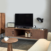Load image into Gallery viewer, Industrial Style Reclaimed Wood Media TV Stand With Storage Cabinet For Living Media Room - Natural