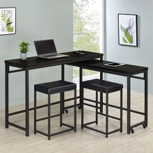 Load image into Gallery viewer, Klekner - 4 Piece Counter Height Table Set With Nesting Tables And Backless Stools - Charcoal