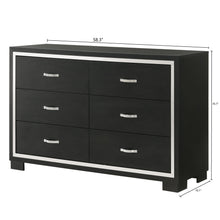 Load image into Gallery viewer, 6 Drawer Dresser With Handles Bedroom Furniture - Black