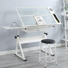 Load image into Gallery viewer, Adjustable Tempered Glass Drafting Printing Table With Chair