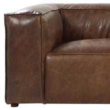 Load image into Gallery viewer, Top Grain Leather Sofa With Black Legs - Brown
