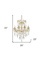 Load image into Gallery viewer, Candle Style Empire Transparent Glass Led Ceiling Light - White / Gold