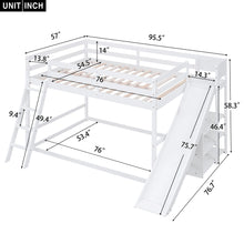 Load image into Gallery viewer, Bunk Bed With Ladder, Slide, And Shelves Pine Wood