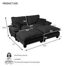 Load image into Gallery viewer, Modular Sectional Sofa With Movable Ottoman & Pillows