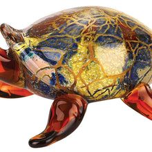 Load image into Gallery viewer, Murano Turtle Figurine Tabletop Sculpture (376130) - Clear / Brown / Green