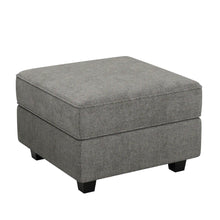 Load image into Gallery viewer, Polyester Blend Storage Ottoman - Light Gray / Black