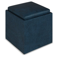 Load image into Gallery viewer, Rockwood - Upholstered Cube Storage Ottoman With Tray