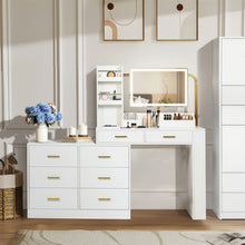 Load image into Gallery viewer, Modern 8 Drawer Dresser For Bedroom Ample Storage Wide Chest Of Drawers, Sturdy & Safe - White