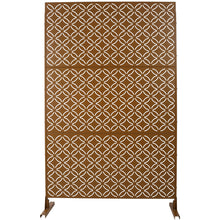 Load image into Gallery viewer, Freestanding Decorative Privacy Screen For Deck Balcony Patio, Metal Privacy - Brown